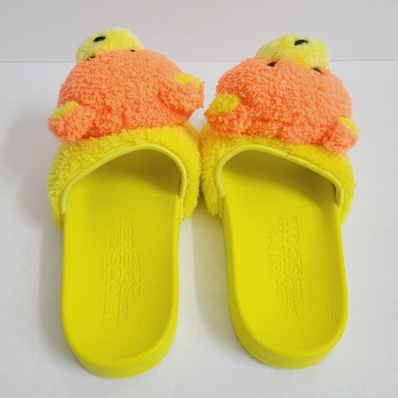 NEW Adidas Jeremy Scott Adilette Teddy Slides Q46582 Size 6 Yellow - Picture 5 of 7